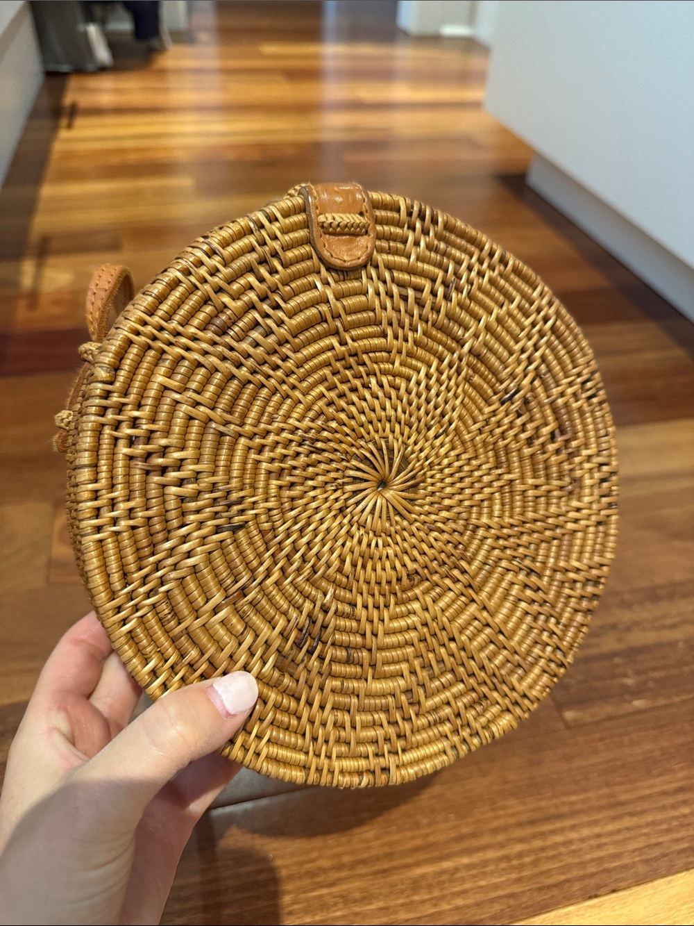 Street Level Round Rattan Bag - Picture 2 of 5